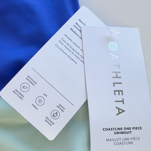 Athleta Coastline One Piece Swimsuit Blue - Picture 6 of 9